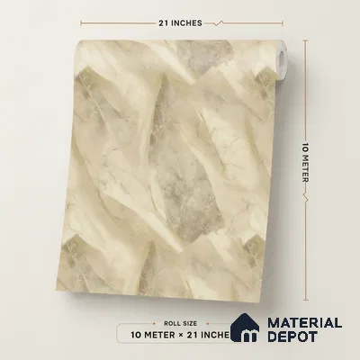 8016 | Cream Beige Silk Drape Marble Patterned Wallpaper - 10 Meter x 21 Inches, 57.41 Sq. Ft.