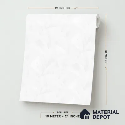 8042 | Off-White Overlapping Leaf Texture Patterned Wallpaper - 10 Meter x 21 Inches, 57.41 Sq. Ft.