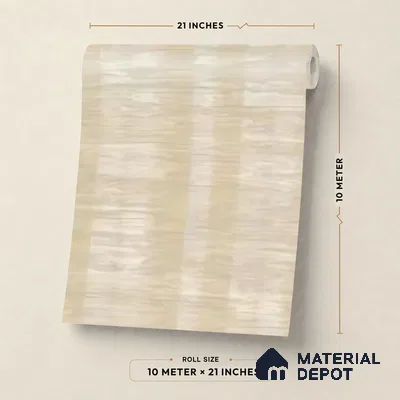 13327 | Cream Brushed Stripe Patterned Wallpaper - 10 Meter x 21 Inch, 57 Sq. Ft.