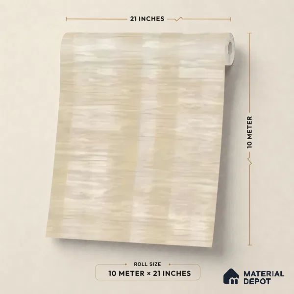 13327 | Cream Brushed Stripe Patterned Wallpaper - 10 Meter x 21 Inch, 57 Sq. Ft.