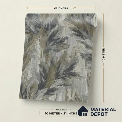 13349 | Charcoal Painterly Plumes Floral Wallpaper - 10 Meter x 21 Inch, 57 Sq. Ft.