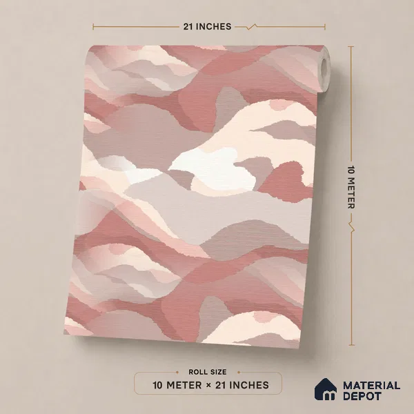 51244003 | Blush Pink Abstract Patterned Wallpaper - 10 Meter x 21 Inch, 57 Sq. Ft.