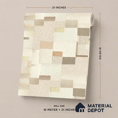 51243707 | Cream Patchwork Blocks Patterned Wallpaper - 10 Meter x 21 Inch, 57 Sq. Ft.