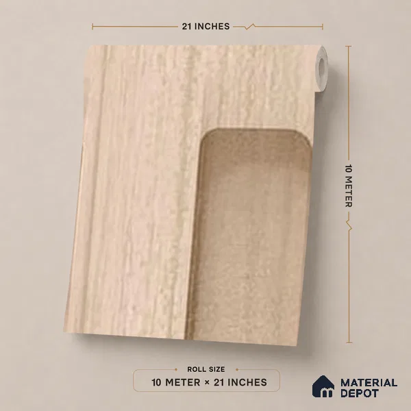 51243607 | Peach Wood Narrow Slat Patterned Wallpaper - 10 Meter x 21 Inch, 57 Sq. Ft.