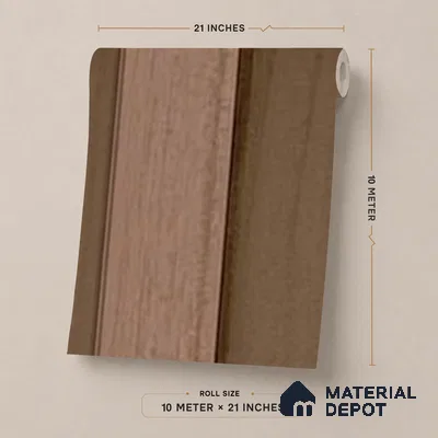 51243608 | Walnut Brown Slat Panel Wood Patterned Wallpaper - 10 Meter x 21 Inch, 57 Sq. Ft.