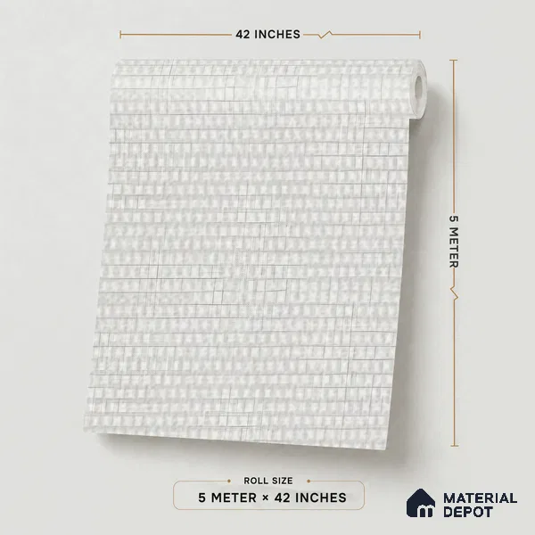 10328-2 | Grey Coarse Basketweave Patterned Wallpaper - 5 Meter x 42 Inches, 57 Sq. Ft.