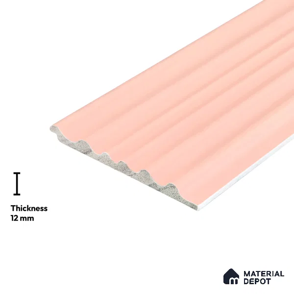 Pink Plain Colour Louver PN 00516 9.5 ft x 4.8 inch Charcoal Panel - 12 mm | Suitable for Feature Wall, TV Unit & Living Room | Width is Subjected to 5% Variation