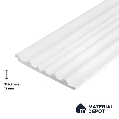 White Plain Colour Look PN 00519 9.5 ft x 4.8 inch Charcoal Panel - 12 mm | Suitable for Feature Wall, TV Unit & Living Room | Width is Subjected to 5% Variation