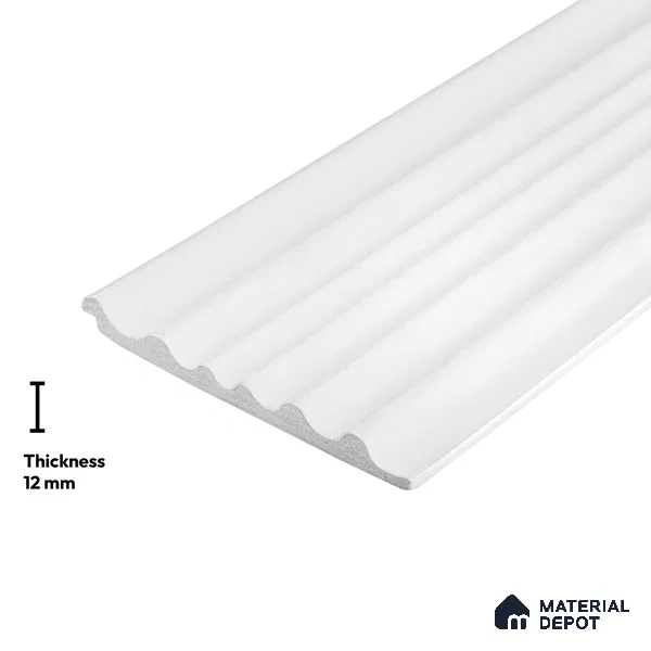 White Plain Colour Look PN 00519 9.5 ft x 4.8 inch Charcoal Panel - 12 mm | Suitable for Feature Wall, TV Unit & Living Room | Width is Subjected to 5% Variation