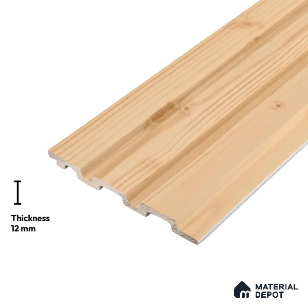 Wooden Look PN 00801 9.5 ft x 4.9 inch Charcoal Panel - 12 mm | Suitable for Feature Wall, TV Unit & Living Room | Width is Subjected to 5% Variation