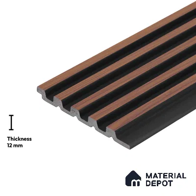 Wooden Look PN 00829 9.5 ft x 4.7 inch Charcoal Panel - 12 mm | Suitable for Feature Wall, TV Unit & Living Room | Width is Subjected to 5% Variation