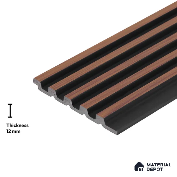 Wooden Look PN 00829 9.5 ft x 4.7 inch Charcoal Panel - 12 mm | Suitable for Feature Wall, TV Unit & Living Room | Width is Subjected to 5% Variation