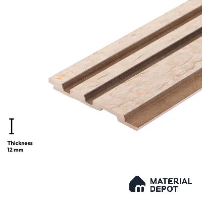 Cream Stone Look PN 00834 9.5 ft x 4.7 inch Charcoal Panel - 12 mm | Suitable for Feature Wall, TV Unit & Living Room | Width is Subjected to 5% Variation