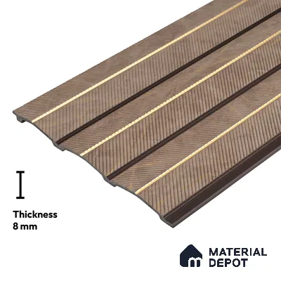Brown Geometric Look PN 02341 9.5 ft x 8 inch Charcoal Panel - 8 mm | Suitable for Feature Wall, TV Unit & Living Room | Width is Subjected to 5% Variation