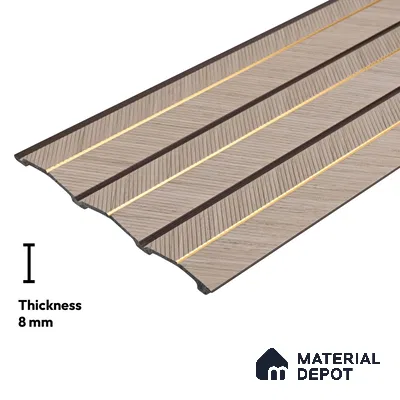 Grey Geometric Look PN 02344 9.5 ft x 8 inch Charcoal Panel - 8 mm | Suitable for Feature Wall, TV Unit & Living Room | Width is Subjected to 5% Variation