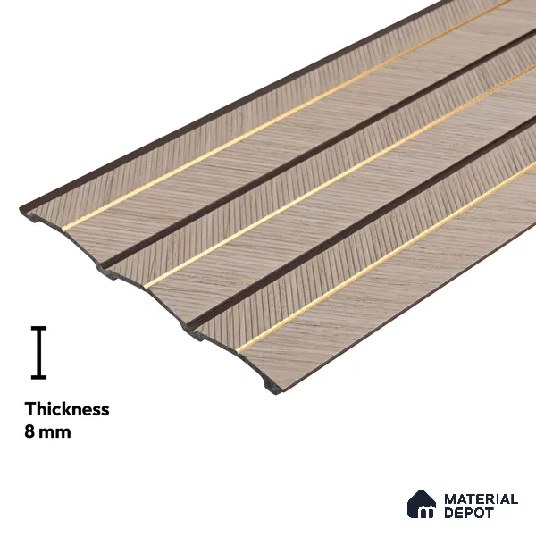Grey Geometric Look PN 02344 9.5 ft x 8 inch Charcoal Panel - 8 mm | Suitable for Feature Wall, TV Unit & Living Room | Width is Subjected to 5% Variation