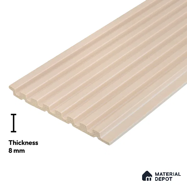 Cream Plain Colour Look PN 02562 9 ft x 4.9 inch Charcoal Panel - 8 mm | Suitable for Feature Wall, TV Unit & Living Room | Width is Subjected to 5% Variation