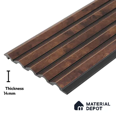 Wooden Look PN 02780 9 ft x 6.7 inch Charcoal Panel - 14 mm | Suitable for Feature Wall, TV Unit & Living Room | Width is Subjected to 5% Variation