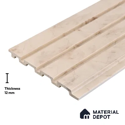 Cream Plain Colour Look PN 02784 9 ft x 4.9 inch Charcoal Panel - 12 mm | Suitable for Feature Wall, TV Unit & Living Room | Width is Subjected to 5% Variation