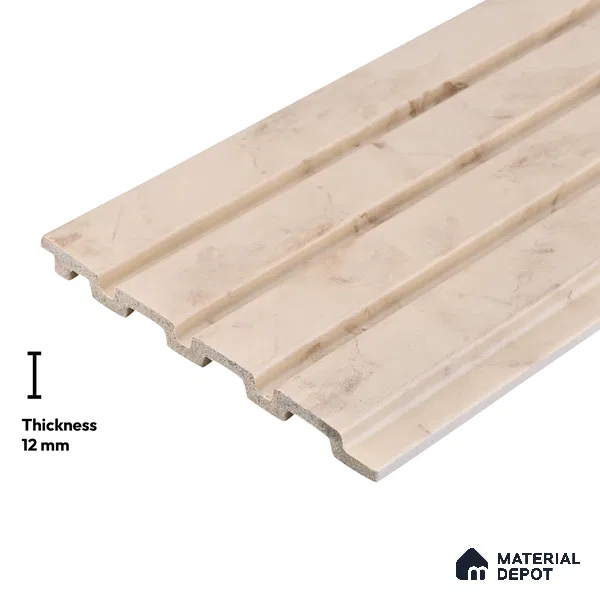 Cream Plain Colour Look PN 02784 9 ft x 4.9 inch Charcoal Panel - 12 mm | Suitable for Feature Wall, TV Unit & Living Room | Width is Subjected to 5% Variation