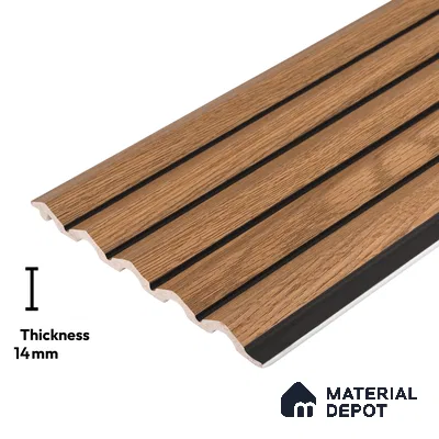 Wooden Look PN 02804 9 ft x 6.7 inch Charcoal Panel - 14 mm | Suitable for Feature Wall, TV Unit & Living Room | Width is Subjected to 5% Variation