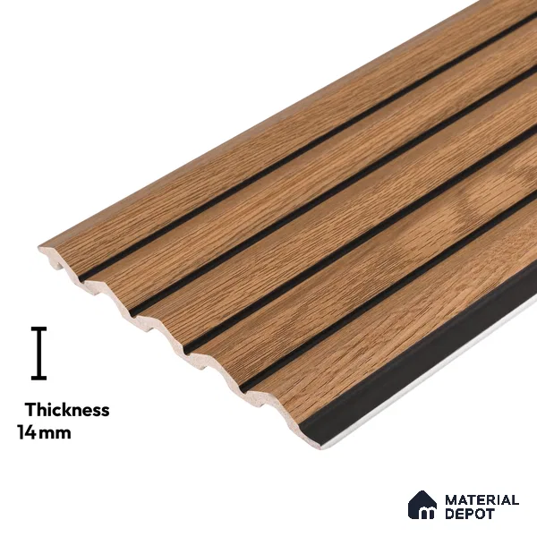 Wooden Look PN 02804 9 ft x 6.7 inch Charcoal Panel - 14 mm | Suitable for Feature Wall, TV Unit & Living Room | Width is Subjected to 5% Variation