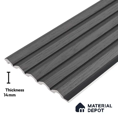 Wooden Look PN 02805 9 ft x 6.7 inch Charcoal Panel - 14 mm | Suitable for Feature Wall, TV Unit & Living Room | Width is Subjected to 5% Variation