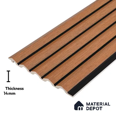 Wooden Look PN 02806 9 ft x 6.7 inch Charcoal Panel - 14 mm | Suitable for Feature Wall, TV Unit & Living Room | Width is Subjected to 5% Variation
