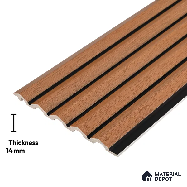 Wooden Look PN 02806 9 ft x 6.7 inch Charcoal Panel - 14 mm | Suitable for Feature Wall, TV Unit & Living Room | Width is Subjected to 5% Variation
