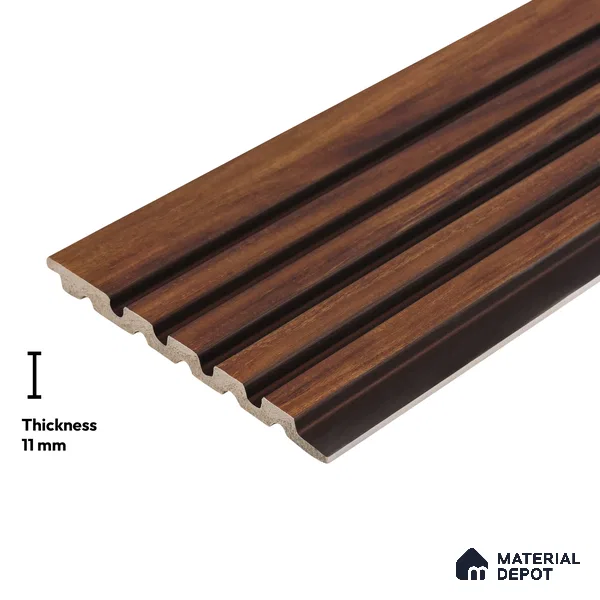 Wooden Look PN 02821 9 ft x 4.9 inch Charcoal Panel - 11 mm | Suitable for Feature Wall, TV Unit & Living Room | Width is Subjected to 5% Variation