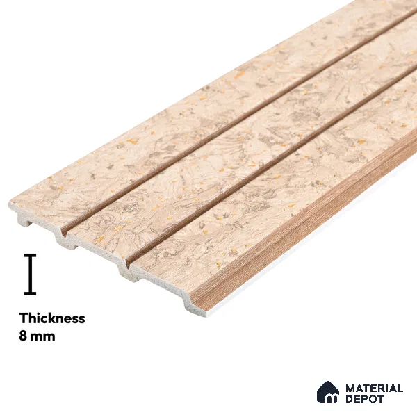 Cream Fabric Look PN 03019 8 ft x 4.9 inch Charcoal Panel - 8 mm | Suitable for Feature Wall, TV Unit & Living Room | Width is Subjected to 5% Variation
