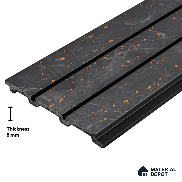 Grey Marble Look PN 03020 8 ft x 4.9 inch Charcoal Panel - 8 mm | Suitable for Feature Wall, TV Unit & Living Room | Width is Subjected to 5% Variation