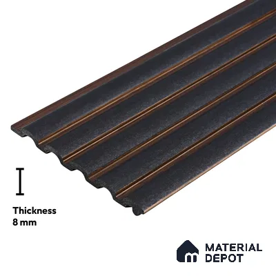 Wooden Look PN 03026 8 ft x 4.9 inch Charcoal Panel - 8 mm | Suitable for Feature Wall, TV Unit & Living Room | Width is Subjected to 5% Variation