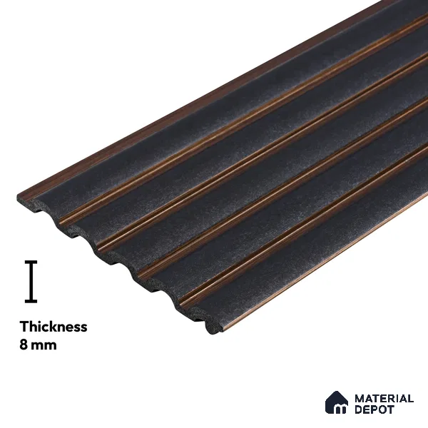 Wooden Look PN 03026 8 ft x 4.9 inch Charcoal Panel - 8 mm | Suitable for Feature Wall, TV Unit & Living Room | Width is Subjected to 5% Variation