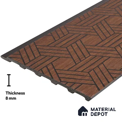 Wenge Geometric Look PN 03244 8 ft x 7 inch Charcoal Panel - 8 mm | Suitable for Feature Wall, TV Unit & Living Room | Width is Subjected to 5% Variation