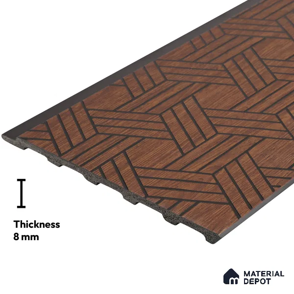 Wenge Geometric Look PN 03244 8 ft x 7 inch Charcoal Panel - 8 mm | Suitable for Feature Wall, TV Unit & Living Room | Width is Subjected to 5% Variation