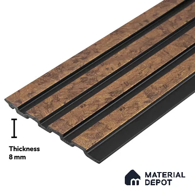 Wooden Look PN 03247 B 8 ft x 4.9 inch Charcoal Panel - 8 mm | Suitable for Feature Wall, TV Unit & Living Room | Width is Subjected to 5% Variation