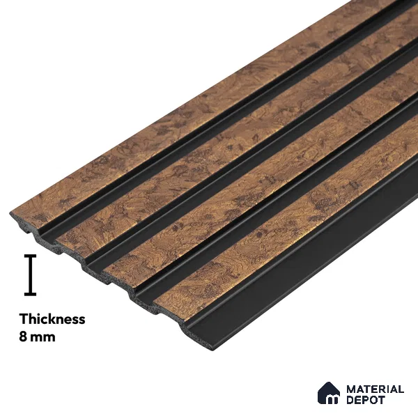 Wooden Look PN 03247 B 8 ft x 4.9 inch Charcoal Panel - 8 mm | Suitable for Feature Wall, TV Unit & Living Room | Width is Subjected to 5% Variation