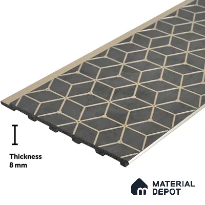 Grey Geometric Look PN 03248 8 ft x 7 inch Charcoal Panel - 8 mm | Suitable for Feature Wall, TV Unit & Living Room | Width is Subjected to 5% Variation