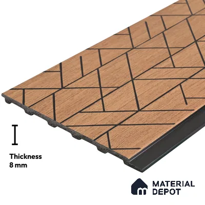 Brown Geometric Look PN 03249 8 ft x 7 inch Charcoal Panel - 8 mm | Suitable for Feature Wall, TV Unit & Living Room | Width is Subjected to 5% Variation