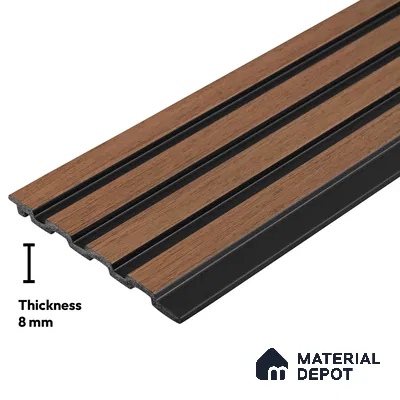Wooden Look PN 03249 B 8 ft x 4.9 inch Charcoal Panel - 8 mm | Suitable for Feature Wall, TV Unit & Living Room | Width is Subjected to 5% Variation