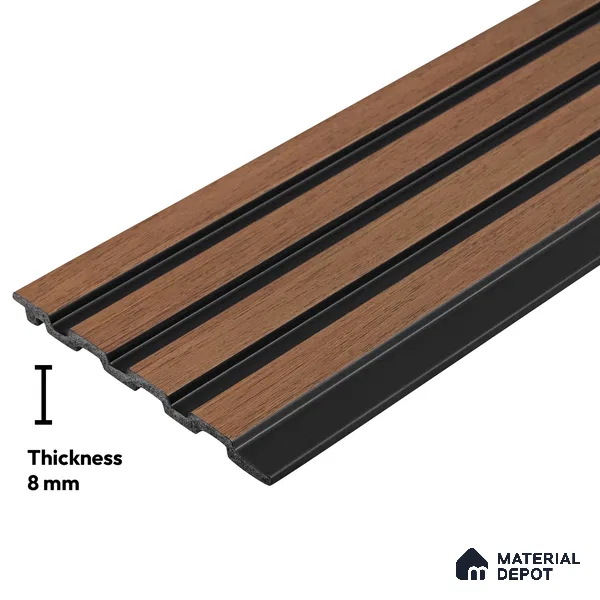 Wooden Look PN 03249 B 8 ft x 4.9 inch Charcoal Panel - 8 mm | Suitable for Feature Wall, TV Unit & Living Room | Width is Subjected to 5% Variation