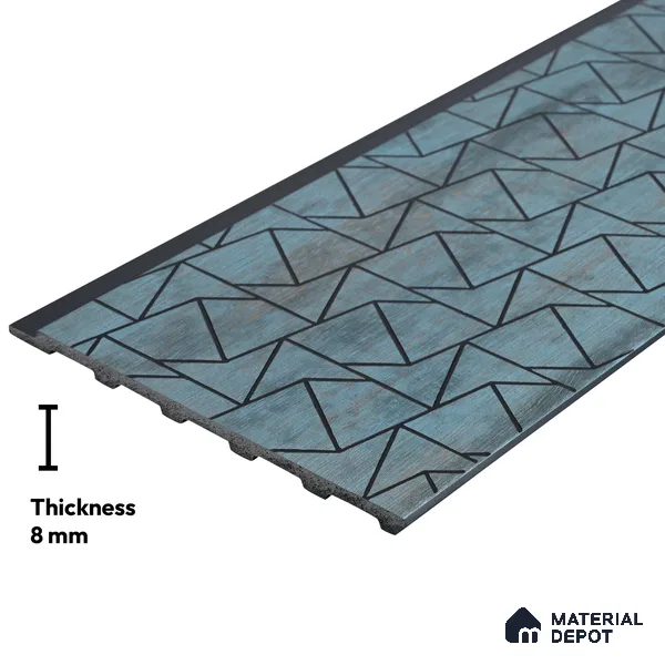 Blue Rustic Look PN 03253 8 ft x 7 inch Charcoal Panel - 8 mm | Suitable for Feature Wall, TV Unit & Living Room | Width is Subjected to 5% Variation