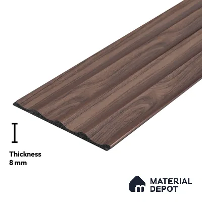 Wooden Look PN 03266 8 ft x 4.9 inch Charcoal Panel - 8 mm | Suitable for Feature Wall, TV Unit & Living Room | Width is Subjected to 5% Variation