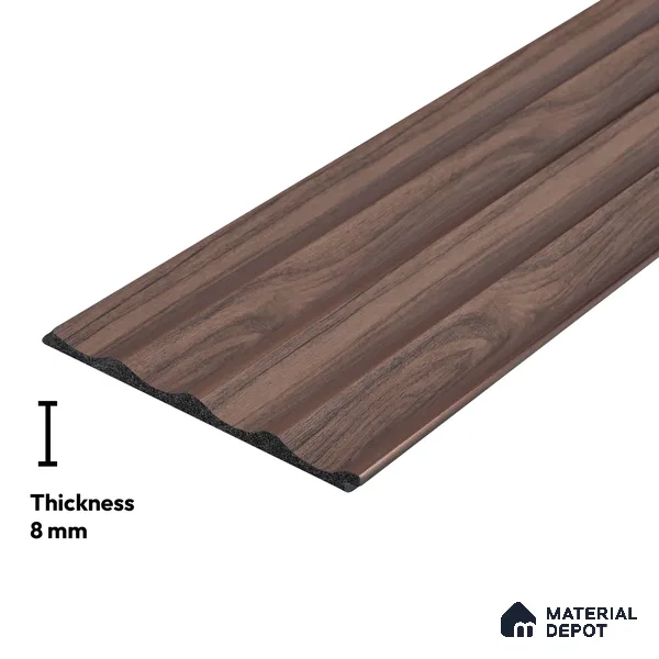 Wooden Look PN 03266 8 ft x 4.9 inch Charcoal Panel - 8 mm | Suitable for Feature Wall, TV Unit & Living Room | Width is Subjected to 5% Variation