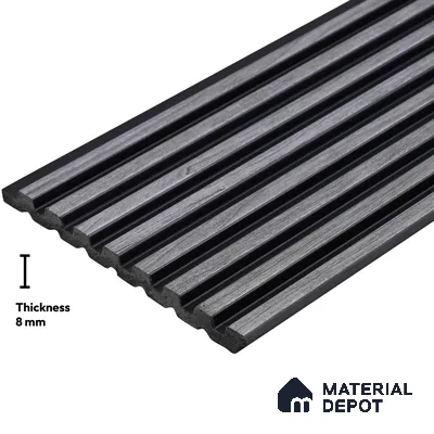 Wooden Look PN 03270 8 ft x 4.9 inch Charcoal Panel - 8 mm | Suitable for Feature Wall, TV Unit & Living Room | Width is Subjected to 5% Variation