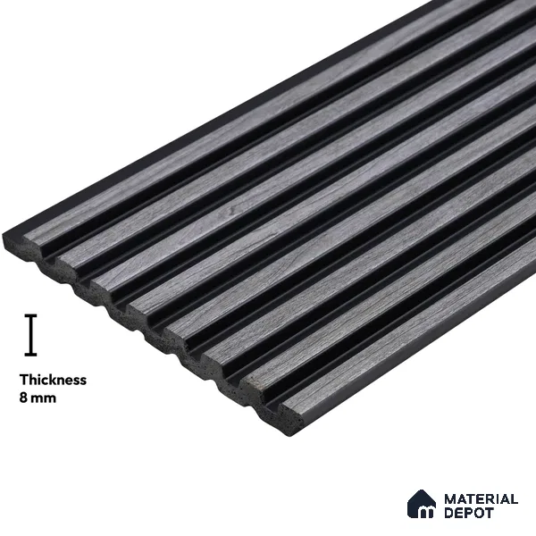 Wooden Look PN 03270 8 ft x 4.9 inch Charcoal Panel - 8 mm | Suitable for Feature Wall, TV Unit & Living Room | Width is Subjected to 5% Variation