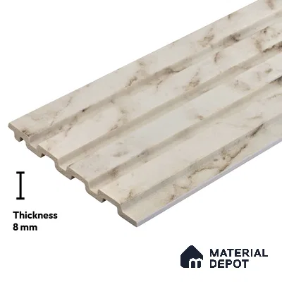 White Marble Look PN 03279 8 ft x 4.9 inch Charcoal Panel - 8 mm | Suitable for Feature Wall, TV Unit & Living Room | Width is Subjected to 5% Variation