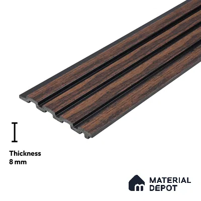 Wooden Look PN 03284 8 ft x 4.9 inch Charcoal Panel - 8 mm | Suitable for Feature Wall, TV Unit & Living Room | Width is Subjected to 5% Variation