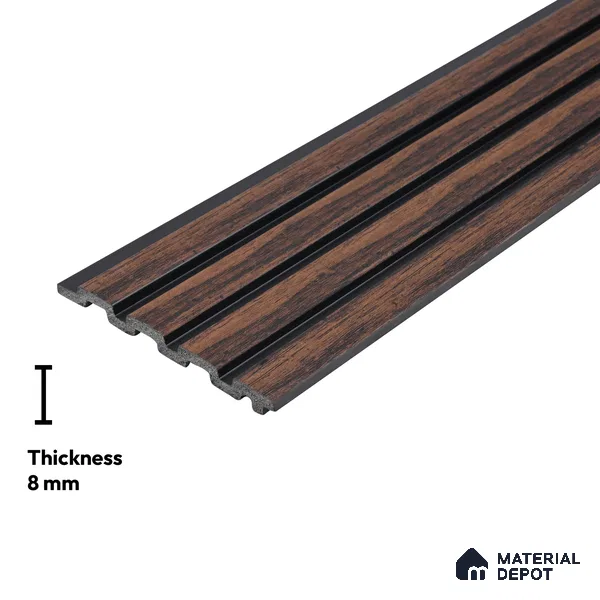 Wooden Look PN 03284 8 ft x 4.9 inch Charcoal Panel - 8 mm | Suitable for Feature Wall, TV Unit & Living Room | Width is Subjected to 5% Variation